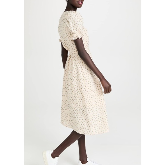 Floral Midi Dress with Short Puff Sleeves - Picture 6 of 10